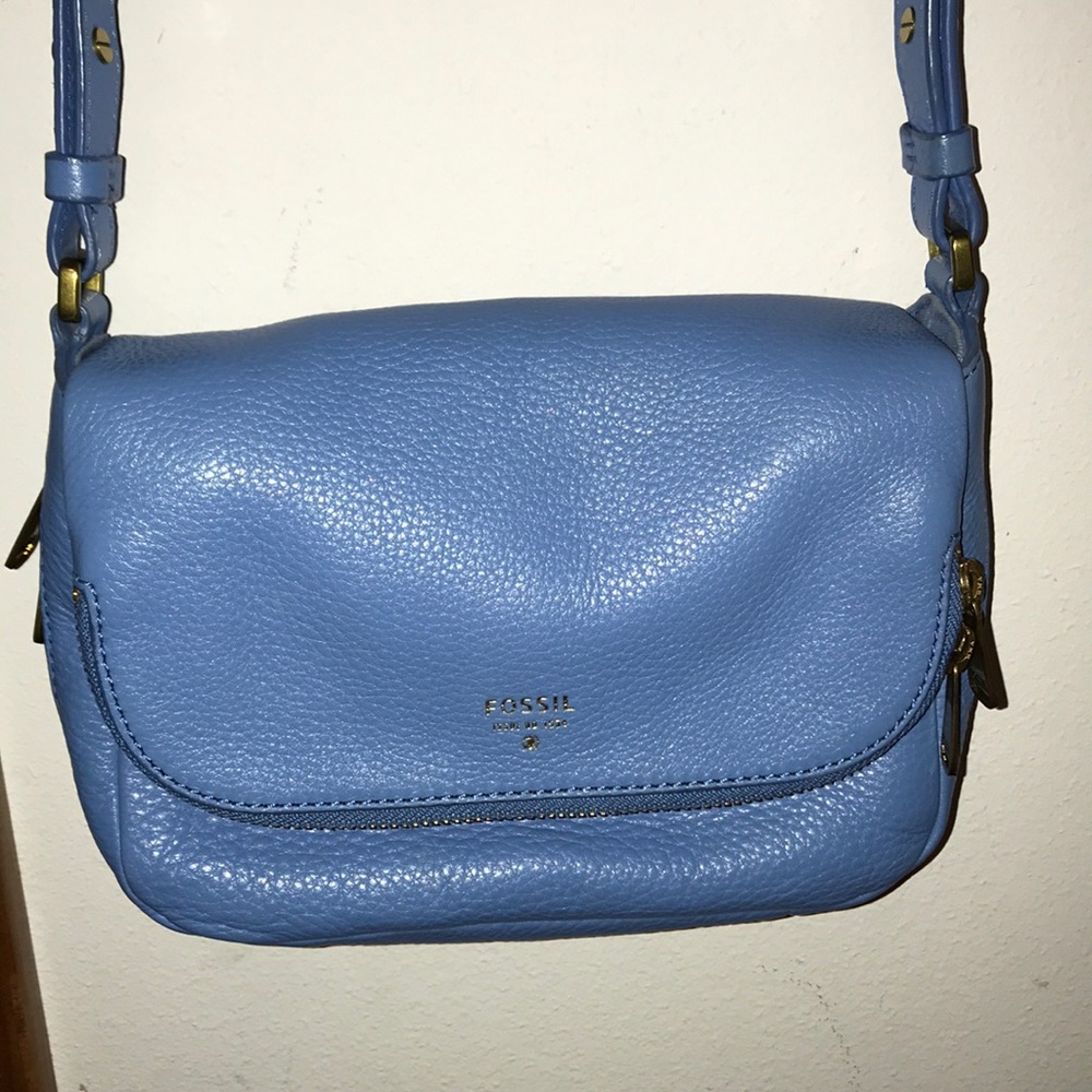 Light Blue Fossil Crossbody Purse